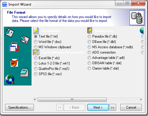 Data Import Wizard