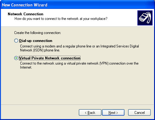 Virtual Private Network connection (VPN)