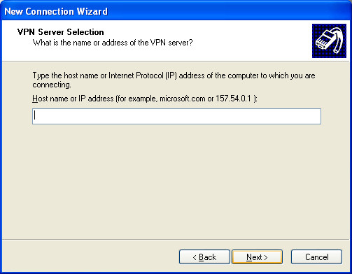 Host name or IP Address of the remote location