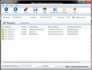 Network IP address scanning tool.