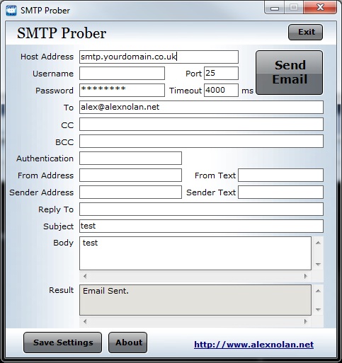 SMTP Test Tool