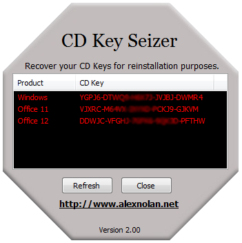 CD Key Seizer screenshot