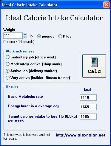 Ideal Calorie Intake Calculator