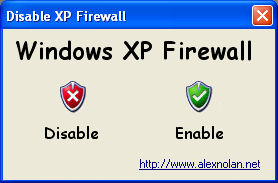 Disable Windows XP Firewall