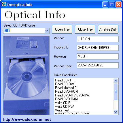 Optical information in drive manager