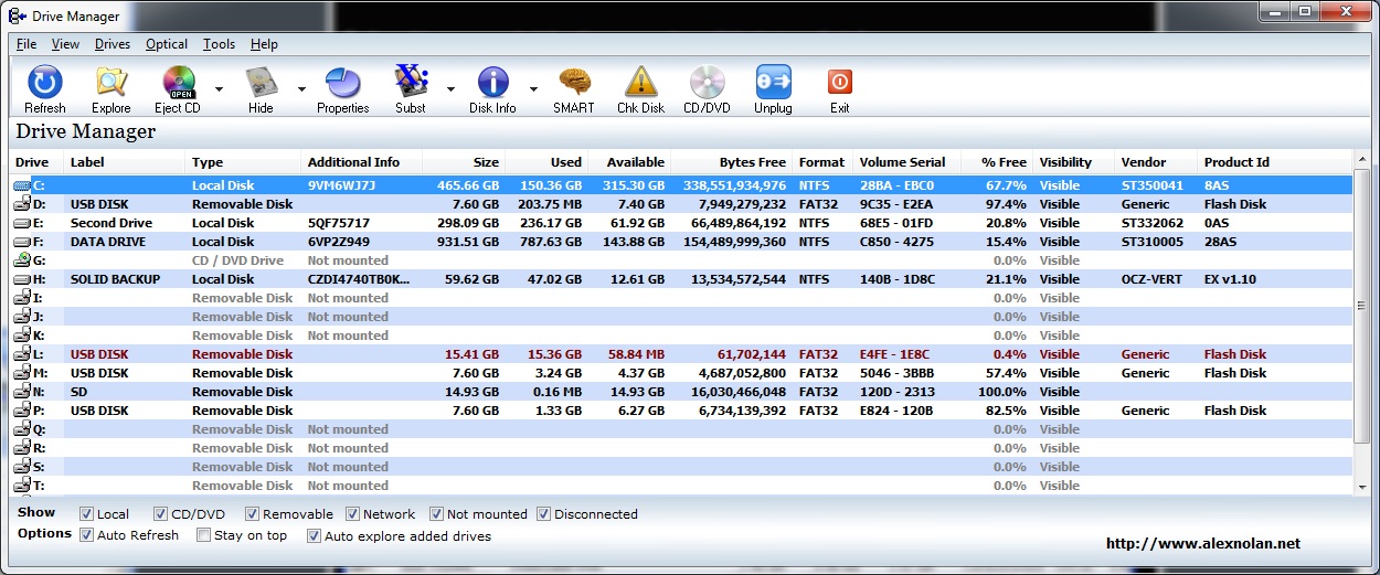 Windows 8 Drive Manager full