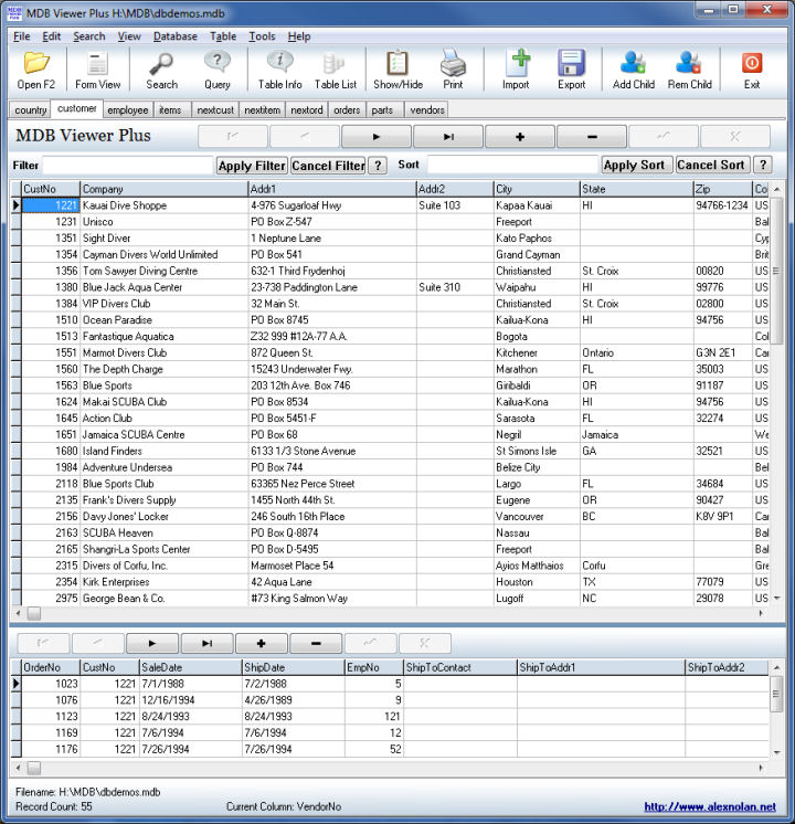 Portable freeware MDB and Accdb viewer and editor.