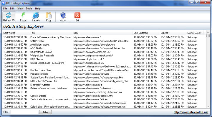 Windows 8 URL History Explorer 1.00 Beta full Windows 8 URL History Explorer full