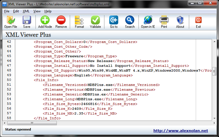 Free XML Viewer and editor