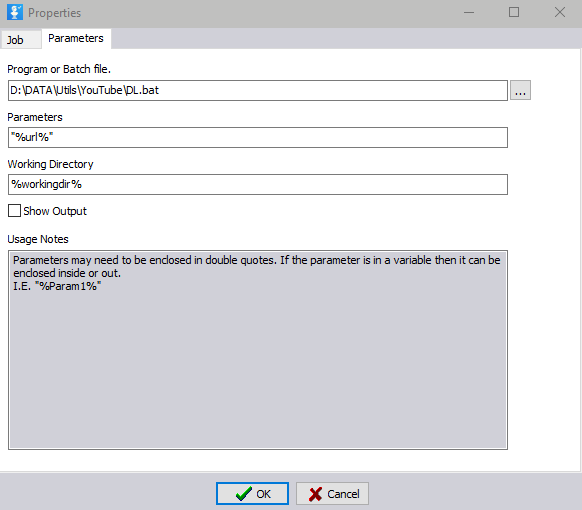 ExecuteProgram Properties